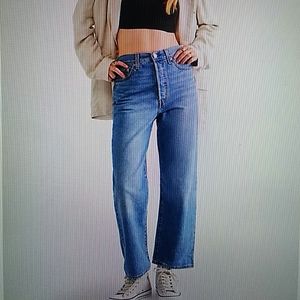 LEVI'S - Ribcage Straight Classic blue jeans